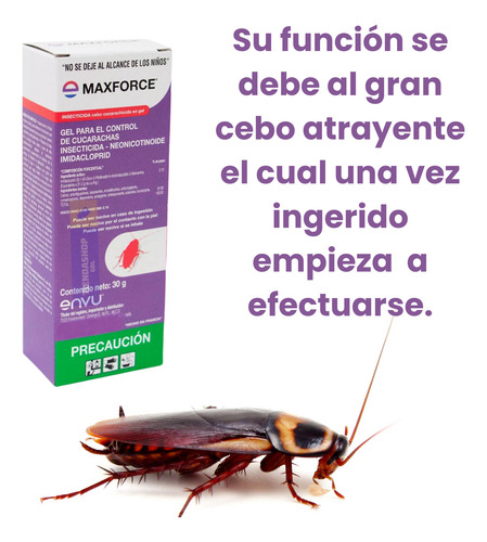 Maxforce Gel Veneno Para Cucarachas Jeringa Cucarachas 3 Pzs