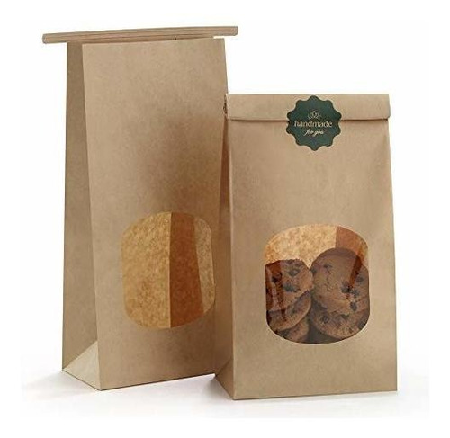 Bagdream Panadería Con Los Bolsos De Papel Kraft Ventana 100