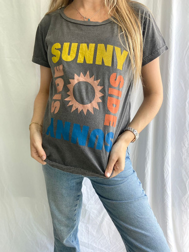 Remera Algodón Manga Corta Prelavada Sunny Sol