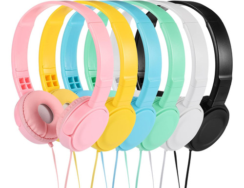 6 Piezas Auriculares Niños Multicolor Con Micrófono Estéreo