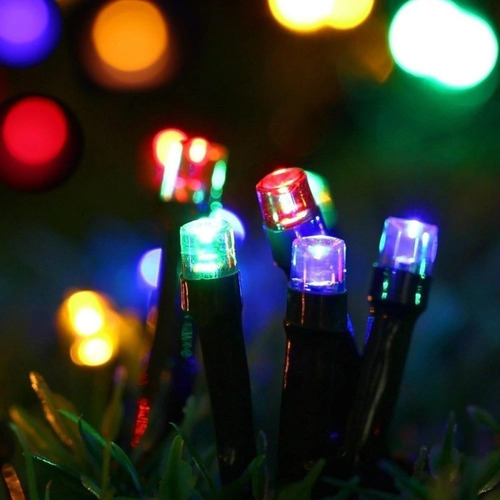 Imagen 7 de 10 de Luces Solares Navidad / Guirnalda 10 Metros 100 Led