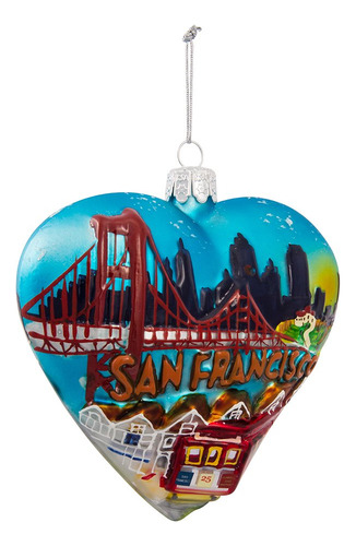 Kurt Adler 4  San Francisco Corazn De Vidrio Cityscape Ornam
