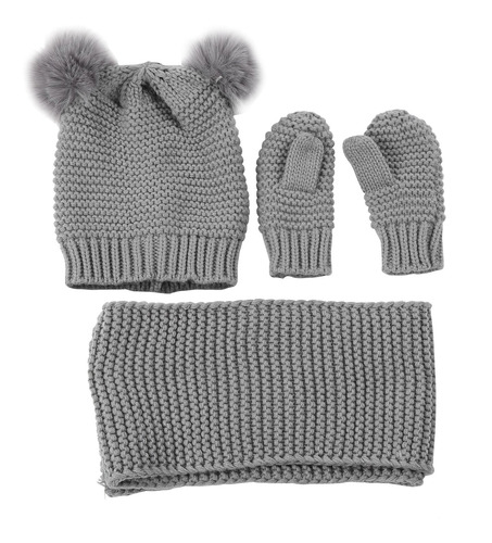 Bonito Gorro De Lana Cálido Para Niños, Bufanda Y Guantes, C