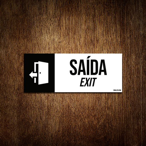 Placa Setor Ícone - Saída Exit 30x10