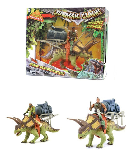 Figura De Acción Dinosaurio Triceratops Con Figura Jungle 