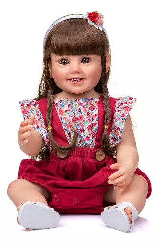 BEBÊ REBORN MENINA IGUALZINHA UM BEBÊ DE VERDADE TODA EM SILICONE