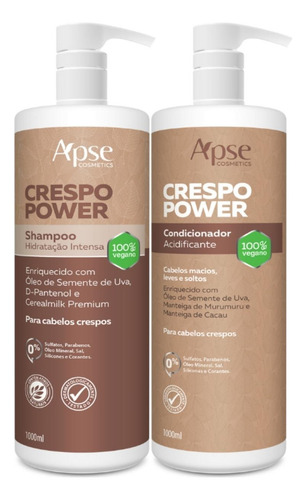 Kit Crespo Power Shampoo 1l E Condicionador 1l Apice