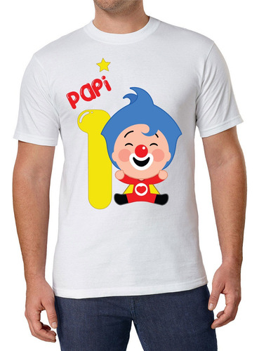 Playera Mami + Playera Papi + Pañalero Payasito Plim Plim