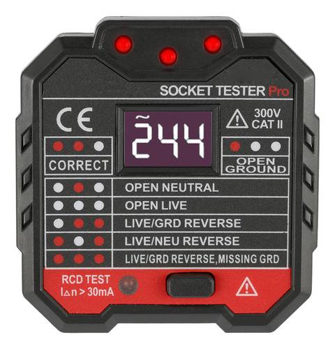 Pantalla Digital De Prueba De Pared Socket Tester Socket Rcd