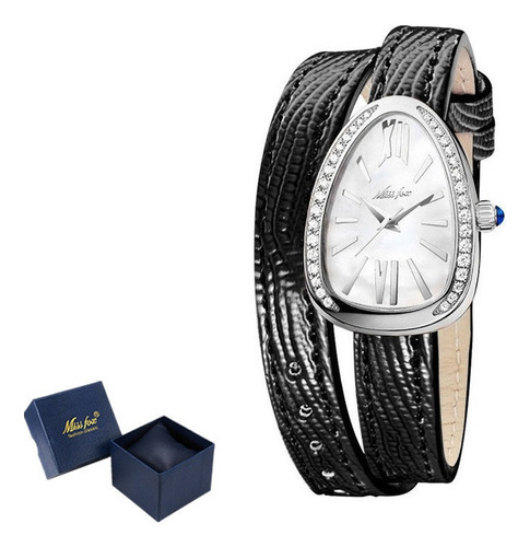 Reloj Missfox Fashion De Cuero Y Cuarzo Con Diamantes