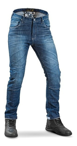 Pantalon Jean Solco S2 Moto Wear Denim Azul Stone Washing