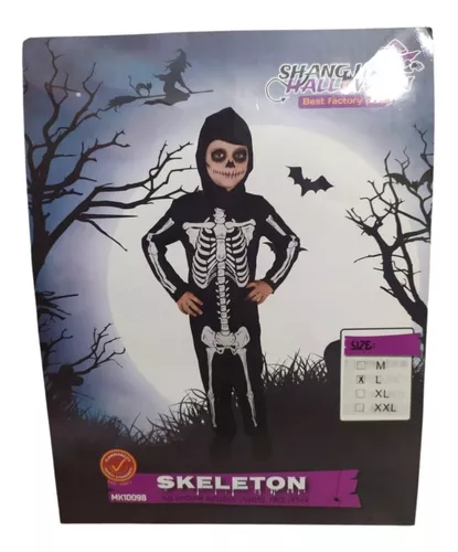 Fantasia Infantil Halloween Dia Das Bruxa Caveira Esqueleto