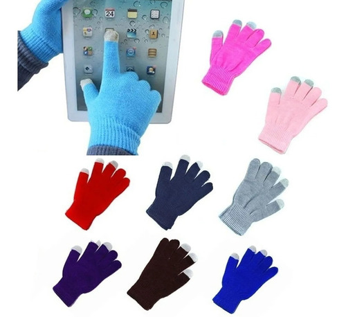 Guantes Touch Color Tactil Varios Colores Celular iPad Frio