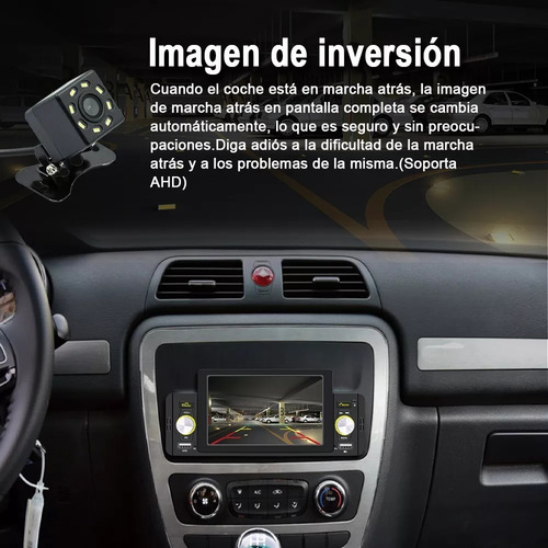 Autoestereo Mp5 1 Din Reproductor 5 Pulgadas Bluetooth y 8led Camara Compatible Android/iPhone Mirror Link Car Stereo Usb Aux Control Remoto 60wx4