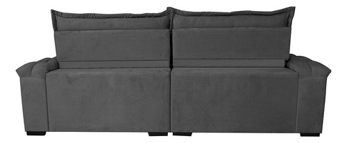Sofá Retrátil 2,55m Cama Inbox Big Fresh. Com Softgel d40 Cor Cinza