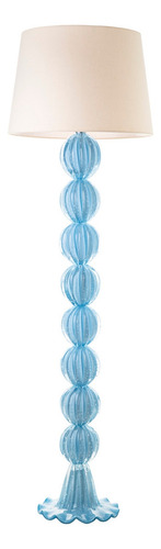Abajur De Chão Para Decoração Em Cristal Murano Lord Cúpula Não Acompanha Cúpula Estrutura Azul-claro