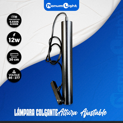 Lampara Colgante Ajustable 12w 4*30cm Riel Magnetico Nanum