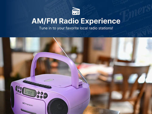 Reproductor De Cd Portátil Emerson Boombox Con Reproductor D