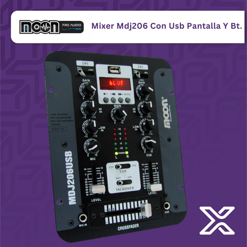 Consola Mixer Dj Sets Moon Mdj206usb C/ Pantalla Y Bluetooth
