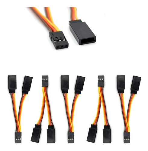 5 Cables Splitter De 7cm Para Jr/futaba Style Servo 1 A 2 Y