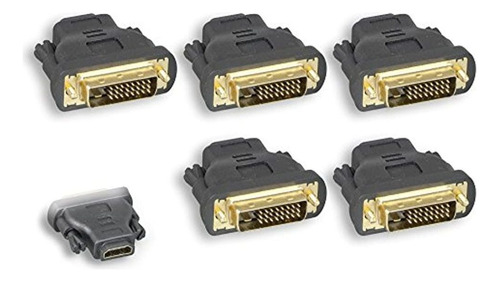 Cablelera Hdmi Hembra A Dvi Adaptador Macho Paquete De 5 Zpk