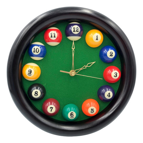 Yuanhe Billiards Pool Ball Clock - 11inch Round Pool Table C