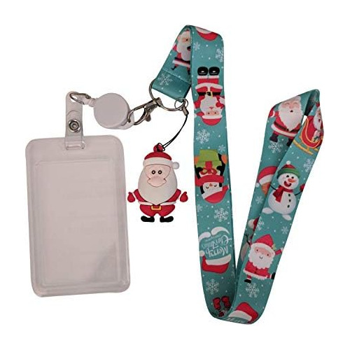 Lanyard De Navidad Estampado Y Soporte De Insignia De I...