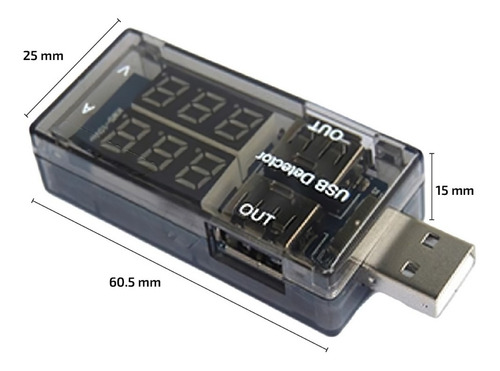 Imagen 3 de 7 de Medidor De Voltaje Digital Tester Amperaje Carga Usb 3 A 9 V