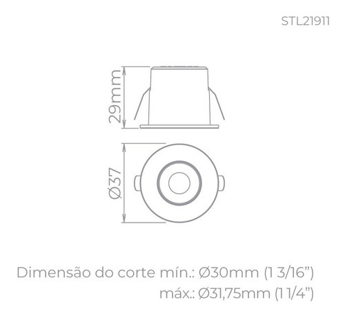 Embutido Mini Móbili 1,5w 2700k Stella Stl21911br/27 Cor Branco Voltagem 110v/220v