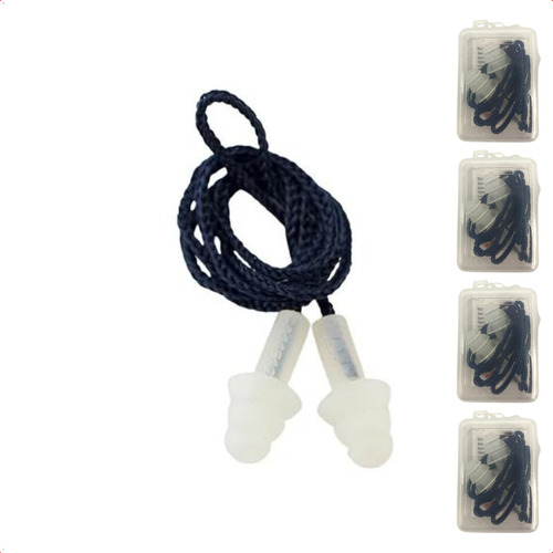 Kit 100 Protetor Auricular Plug Abafador 18db Pré Moldado Cor Incolor