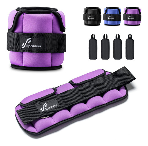 Tobilleras Deportivas Peso Ajustable Hasta 3.5 Lb Violeta Violeta