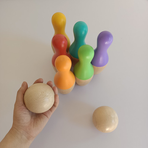 Juego De Bolos Grande For Niños, 10 Bolos, 2 Bolas De Vuelta