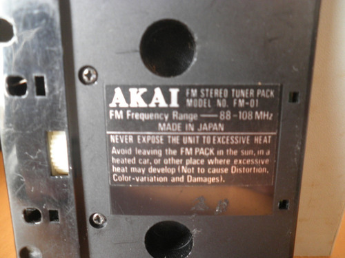 Fita K7 Cassete Rádio Fm Akai Model Fm-01 Made Japan