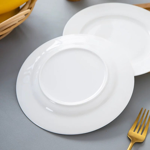 Pack 12 Plato De Postre Aperitivos Melamina Blanco 20cm