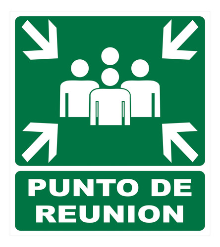 Cartel Punto De Reunion 400x300 Mm Alto Impacto X 10 Un Verde