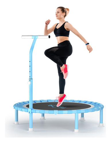 Trampolín Fitness 40 Pulgadas Con Barra Ajustable Plegable
