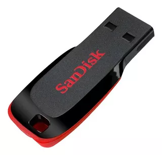 Unidad flash Sandisk Cruzer Blade 8gb 2.0 negra y roja