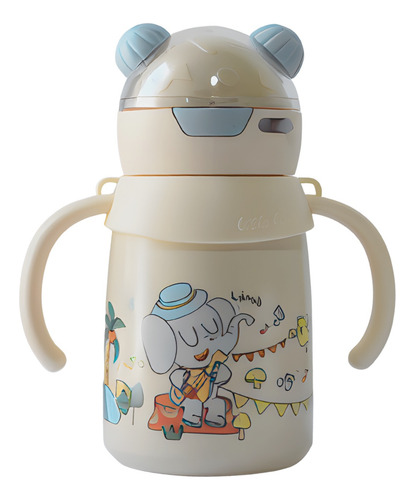 Botella Cantimplora Infantil Niño Niña Térmica Antiderrame Beige