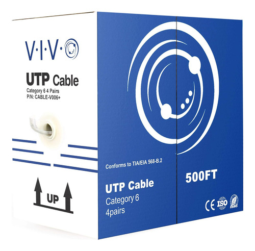 Vivo Gris 500 Pies A Granel Cat6  Cable Ethernet Cca  23 Awg