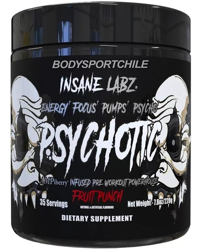 Suplemento en polvo Insane Labz  Psychotic Black