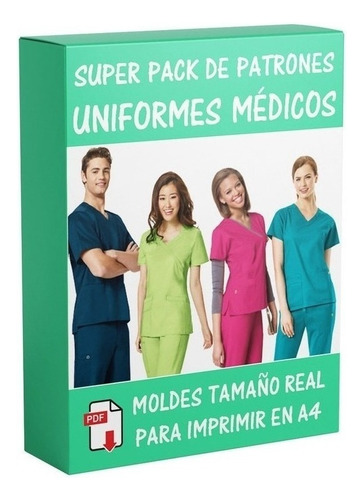 Moldes Y Patrones Uniformes Médicos Batas Cofias Delantal