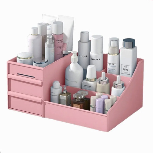 Caja De Almacenamiento De Cosméticos Multifuncional Portátil Color Rosa