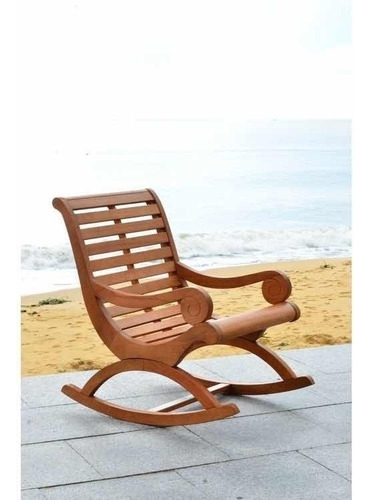 Silla Mecedora Para Exterior De Madera Estilo Teca Sonora