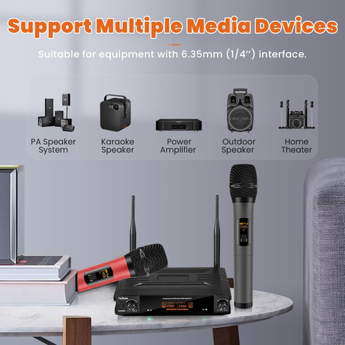 Sistema De Micrófono Inalámbrico Dual Uhf Inalámbrico Para K