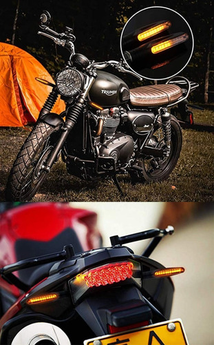 Imagen 3 de 6 de Intermitentes De Moto Secuencial Led Ámbar Pack X2 Unidades