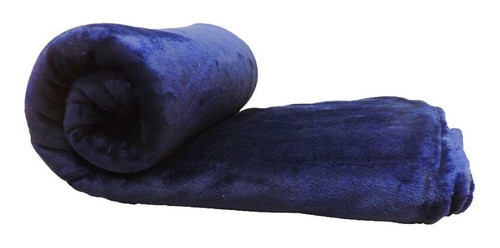 Frazada Mantra Microfibra color azul marino con diseño liso de 240cm x 220cm
