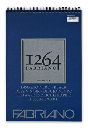 Block De Dibujo Fabriano Black 200 Grs A4 Anillado X40 Hojas