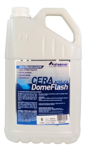 Cera Antiderrapante Alto Brilho Piso Ceramico, Vinilico 5lt