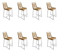 Comprar 8 Banquetas Tulum En Símil Yute O Pvc - Envíos Nacionales