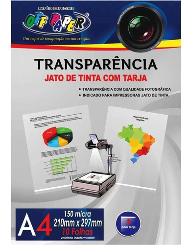 Papel Transparência A4 Off Paper 150 Micra 10 Folhas